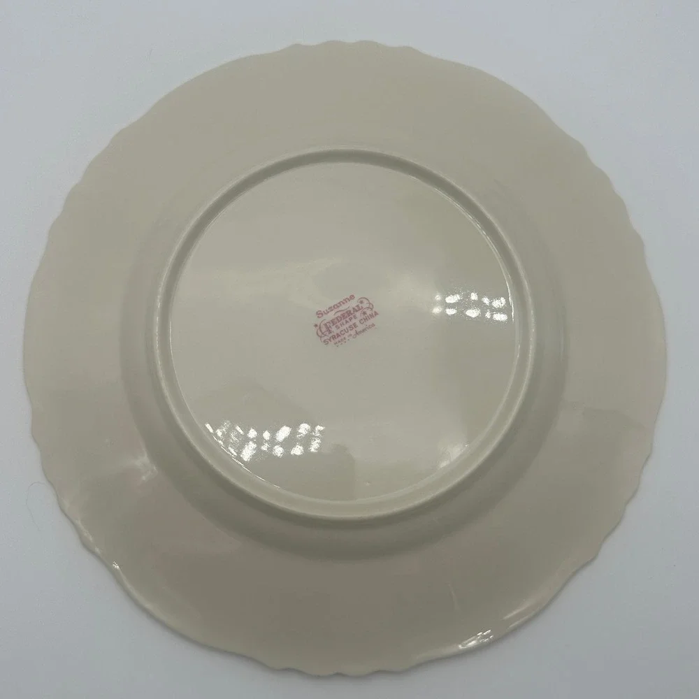 Vintage Syracuse China Suzanne Federal Shape Dinner Plates Set of 4 10in